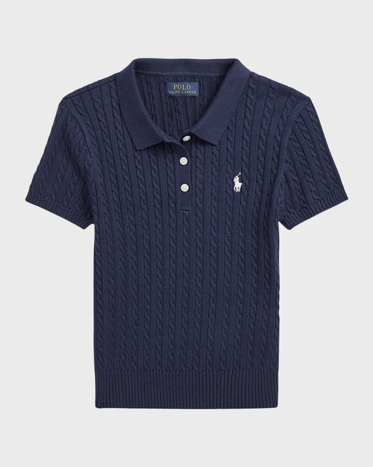 Short-Sleeve Polo Sweater